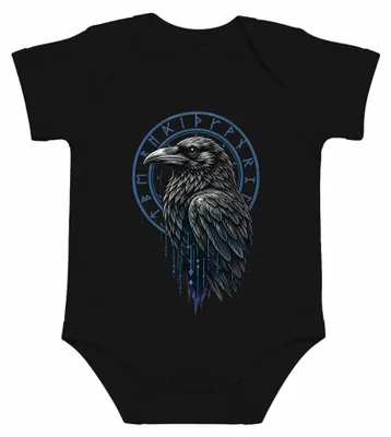 Imagen del producto de Wikinger, runas, Odín, Hugin, Munin, mitología nórdica, Valhalla. Body para bebé, color , talla 6/12 meses
