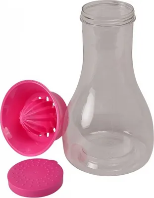 Produktbild von Karaffe mit Zitruspresse und Deckel - pink - Entsafter - Saftpresse - Orangenpresse - Zitronenpresse - Wasserkaraffe - Kanne