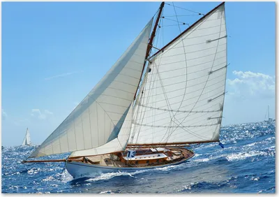 Produktbild von Tulup® Leinwandbild - 100x70 cm - Wandkunst - Drucke auf Leinwand - Leinwanddruck  - Fahrzeuge - Blau - See Segelboot