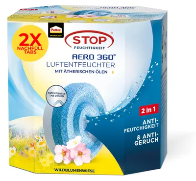 Produktbild von Pattex Luftentfeuchter Nachfüll Tabs Aero 360 2x450g Meadow