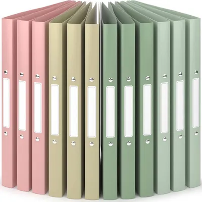 Produktbild von ACROPAQ - 12 x Ringbuch A4 - 2 Ringen, Mit Rückenetiketten, Rückenbreite 2,5cm, Erde, Natur Farbkollektion - Ringhefter, Ringordner, Schulordner