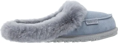 Produktbild von Vanuba - Damen Flauschige Lammfellpantoffeln aus Schafwolle D014 Grau, Größe 37 EU