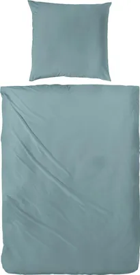 Produktbild von Hahn Haustextilien Perkal Bettwäsche grün uni Größe 220x240 cm