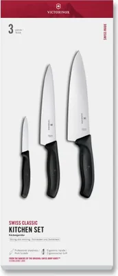 Immagine prodotto di Swiss Classic, set da cucina, 3 pezzi, nero, confezione regalo