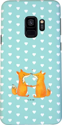 Produktbild von Mr. & Mrs. Panda Samsung Galaxy S9 Handyhülle Füchse Liebe - Türkis Pastell - Geschenk, Fuchs, Handy Schutzhülle, Cover, Smartphone Hülle, Freund, Freundin, Case