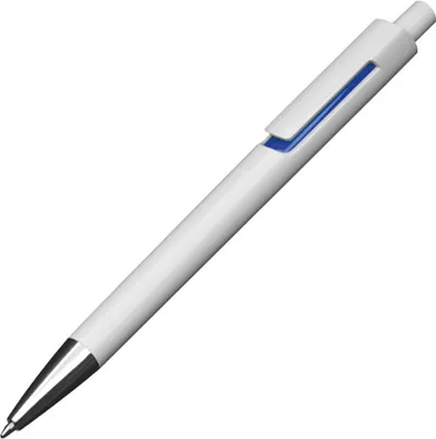 Produktbild von 10x Kugelschreiber / mit farbigen Applikationen / Farbe: weiß-blau