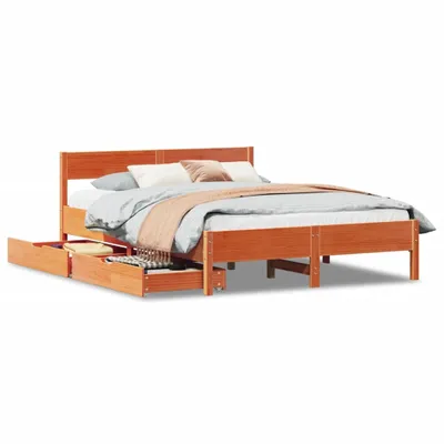 Produktbild von Massivholzbett ohne Matratze Wachsbraun 120x200 cm Kiefernholz