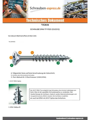 Produktbild von Schraube Spax Senkkopfschraube Pozi N°2 4X50 Mit Gewinde 22 Teilgewinde Brüniert