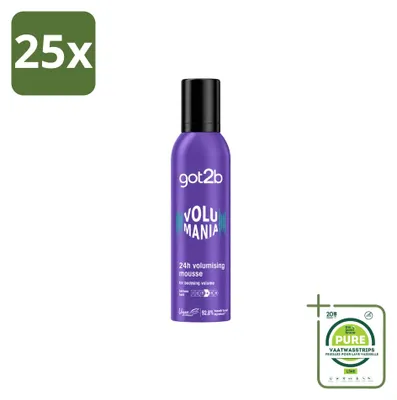 Immagine prodotto di 25 confezioni di Got2b Volumania Volumemousse - Tenuta 24 ore - 250 ml - Confezione grande - 25 pezzi