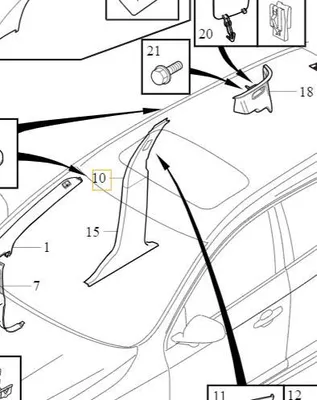 Obrázok produktu pre VOLVO S60 V60 ľavý kryt stredového stĺpika OE 39814717