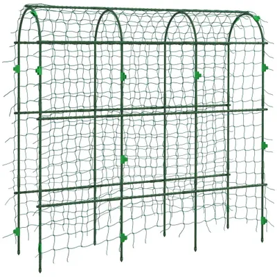 Immagine prodotto di Griglia di supporto in acciaio - Supporto regolabile per piante con rete - 43x182x183 cm - Struttura in metallo con rivestimento in polvere - Adatta per giardino e balcone - Colore: verde