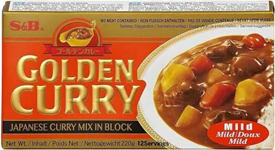 Imagen del producto de S&B Golden Curry Suave, 220 g – Mezcla suave para curry, ideal para carne, verduras y arroz. Producto de Japón. Incluye protección para el envío