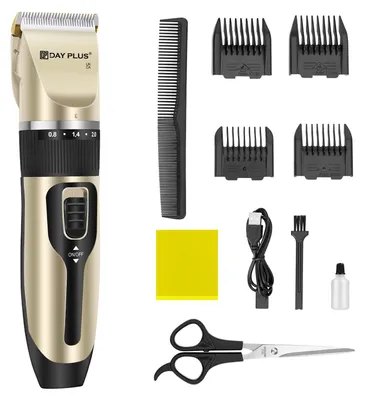Produktbild von Barttrimmer und Haarschneider - Kabelloser Haartrimmer - Wiederaufladbar - IPX7 Wasserdicht - 4 Aufsteckkämme - 5 Geschwindigkeiten - Gold