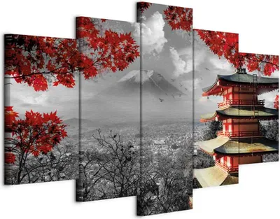 Produktbild von Italienischer Leinwand Leinwandbild - Adventure (5 Parts) Wide 225x112.5 cm Orient c-C-0241-b-m