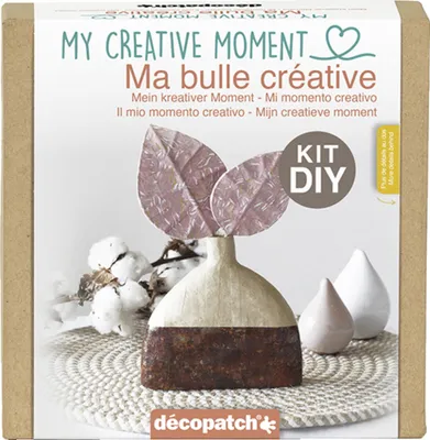 Produktbild von Décopatch 5x Mini-Set für Erwachsene, Mein kreativer Moment Vase/Blätter KIT039C