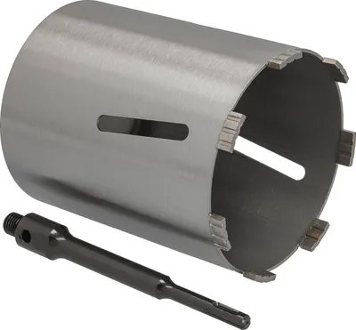 Produktbild von Diamantbohrkrone Ø 152 mm Nutzlänge 180 mm mit SDS+-Aufnahme 200 mm Segmenthöhe 10 mm Diamant Bohrkrone Trockenbohrkrone Kernbohrer Betonbohrkrone Kernbohrkrone BTEC