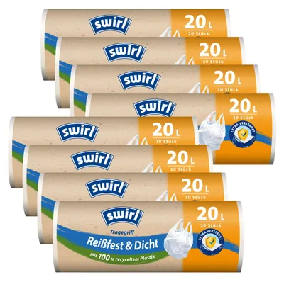 Produktbild von 8x Swirl Tragegriff Müllbeutel 20L ( 20 stk./Rolle )