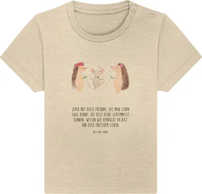 Produktbild von Mr. & Mrs. Panda Babyshirt Igel Seilhüpfen 12. - 18. Monat - Natural Raw - Geschenk, Kindergarten, Kinder Oberteil, T-Shirt Baby, Seilspringen, Lustige Sprüche, , Maus