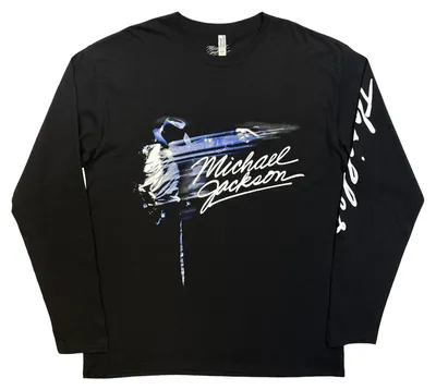 Produktbild von Michael Jackson - "Thriller" T-Shirt für Herren/Damen Uni, Langärmlig RO16174 (S) (Schwarz)