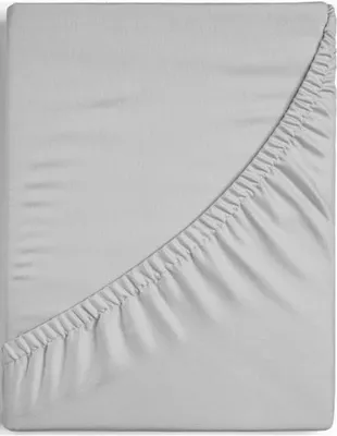 Productafbeelding van Fitted Sheet 80x200cm x 30cm - 100% Egyptisch Percale Katoen - Allergievriendelijk - Krimp- en Kleurvast - Warm Grijs