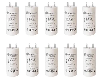 Kondensator-Set 3,5 µF, 10 Stück, 2-polig, Faston 2,8, für Rolladenmotoren