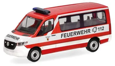 Zdjęcie produktu dla Herpa MB Sprinter 18 FD – autobus straży pożarnej z Norymbergi 098885