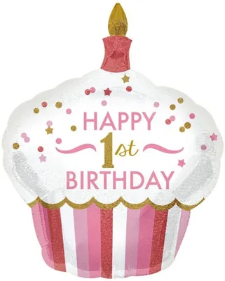 Produktbild von SuperShape Folienballon "1st Birthday Girl" | 73x91cm
