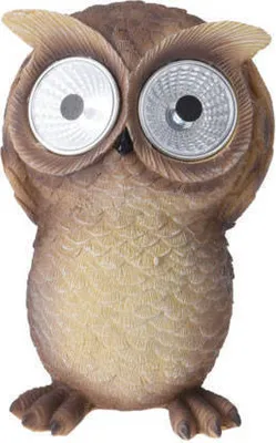 Image de Décoration de jardin, hibou solaire, 9,5 x 8,5 x 14,5 cm