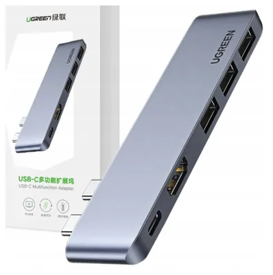 Image de Adaptateur Hub Ugreen Cm251, 2Xusb_C Do 3X Usb 3.0, Hdmi,