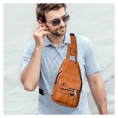 Produktbild von Sling Bags Brusttasche für Herren – Crossbody Umhängetasche aus Kunstleder