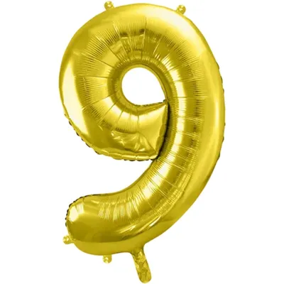 Image de Ballon gonflable numéro 9 doré - 106 cm