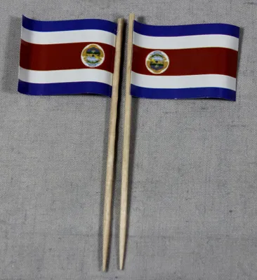 Produktbild von Party-Picker Flagge Costa Rica Papierfähnchen in Spitzenqualität 25 Stück Beutel