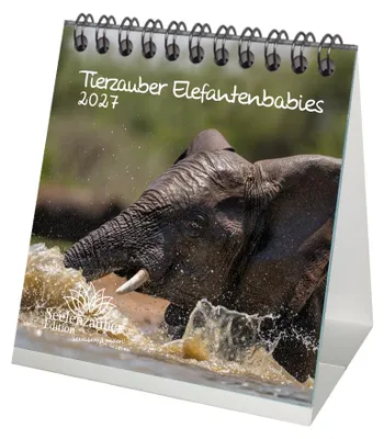 Produktbild von Tierzauber Elefantenbabies Tischkalender 10x10cm für 2027 Elefanten - Seelenzauber
