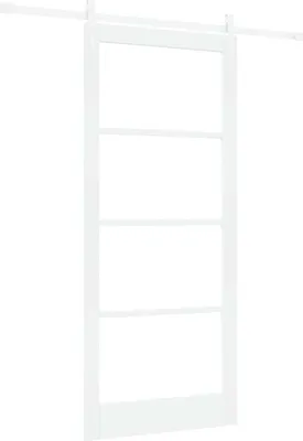 Produktbild von vidaXL Schiebetür 93 x 211 cm Massivholz Kiefer und Glas Weiß
