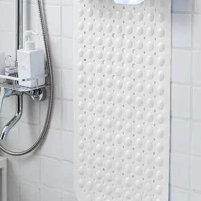 Obrázok produktu pre Unyqoos® Priehľadná protiskluzová kúpeľňová rohož s prísavkami a odtokom vody, 100 x 40 cm