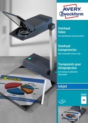 Produktbild von Avery Zweckform 2504, Overhead-Folien, A4, einseitig beschichtet, 50 Bogen