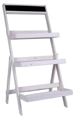Produktbild von Blumentreppe Blumenregal Etagere Pflanzenregal Holztreppen Garten in 3 Farben (Weiß)