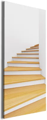 Produktbild von Wallario Premium Leinwandbild Wendeltreppe aus hellem Holz in Größe 80 x 200 cm