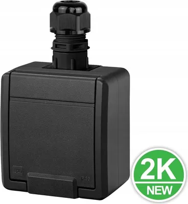Immagine prodotto di Elektro-Plast | Presa 2K IP65 - Antracite - Impermeabile - Alta Classe Di Protezione - Resistente