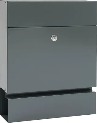 Produktbild von MEFA Briefkasten Serenade 163 + Zeitungsrolle, Schloss 400x350x140 mm basaltgrau