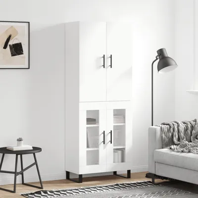 Obrázek produktu pro vidaXL Highboard White 69,5x34x180 cm výrobek z odvozeného dřeva