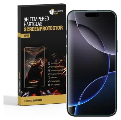 A product box for a screen protector is shown next to a smartphone with a screen protector applied.