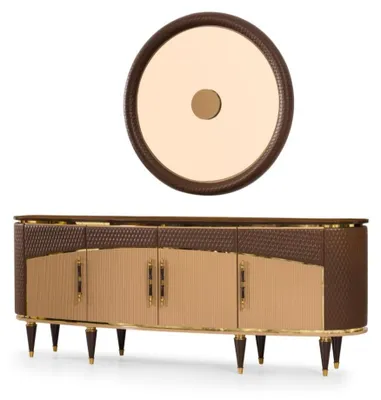Image de Buffet exclusif Buffet élégant pour salon Commode en bois noble