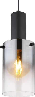 Image de Suspension, verre fumé, 1 flamme, H 150 cm