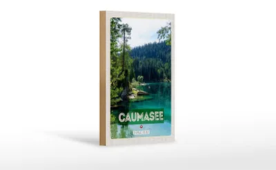 Produktbild von Holzschild Reise 12x18 cm Caumasee Schweiz Berge Wälder Natur