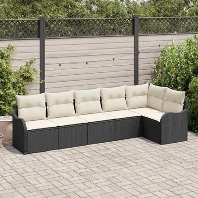 Image de Maison Exclusive - Ensemble de canapé de jardin Noir polyrotin