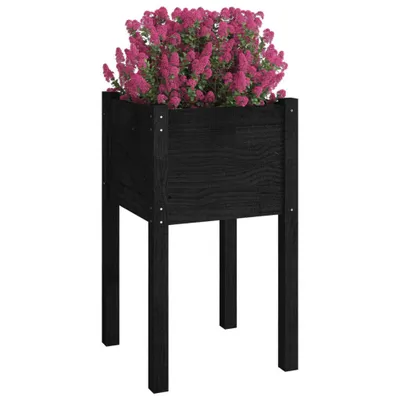 Produktbild von "Winterschlussverkauf "Pflanzkübel/Garten-Hochbeet - CLORIS - Pflanzkasten - 2 Stk. Schwarz 40x40x70 cm Massivholz Kiefer - NeuMöbel5272770