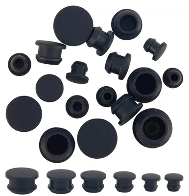 Silikon-Gummistopfen 18-tlg., 6 Größen, schwarz, 6-15 mm Ø
