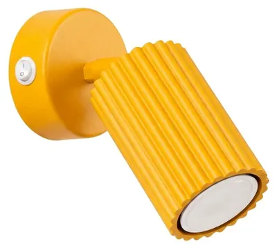 Zdjęcie produktu dla Kinkiet KARBON żółty z włącznikiem 1xGU10 10W aluminium 16x16x8cm Sollux Lighting