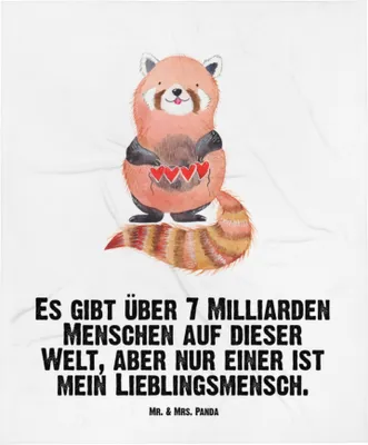 Produktbild von Mr. & Mrs. Panda Plaid Roter Panda - Weiß - Geschenk, Liebe, Schlummerdecke, Kinderdecke, Fleecedecke, Herz, Lieblingsmensch, Babydecke, Liebling, Erstlingsdecke, Rot